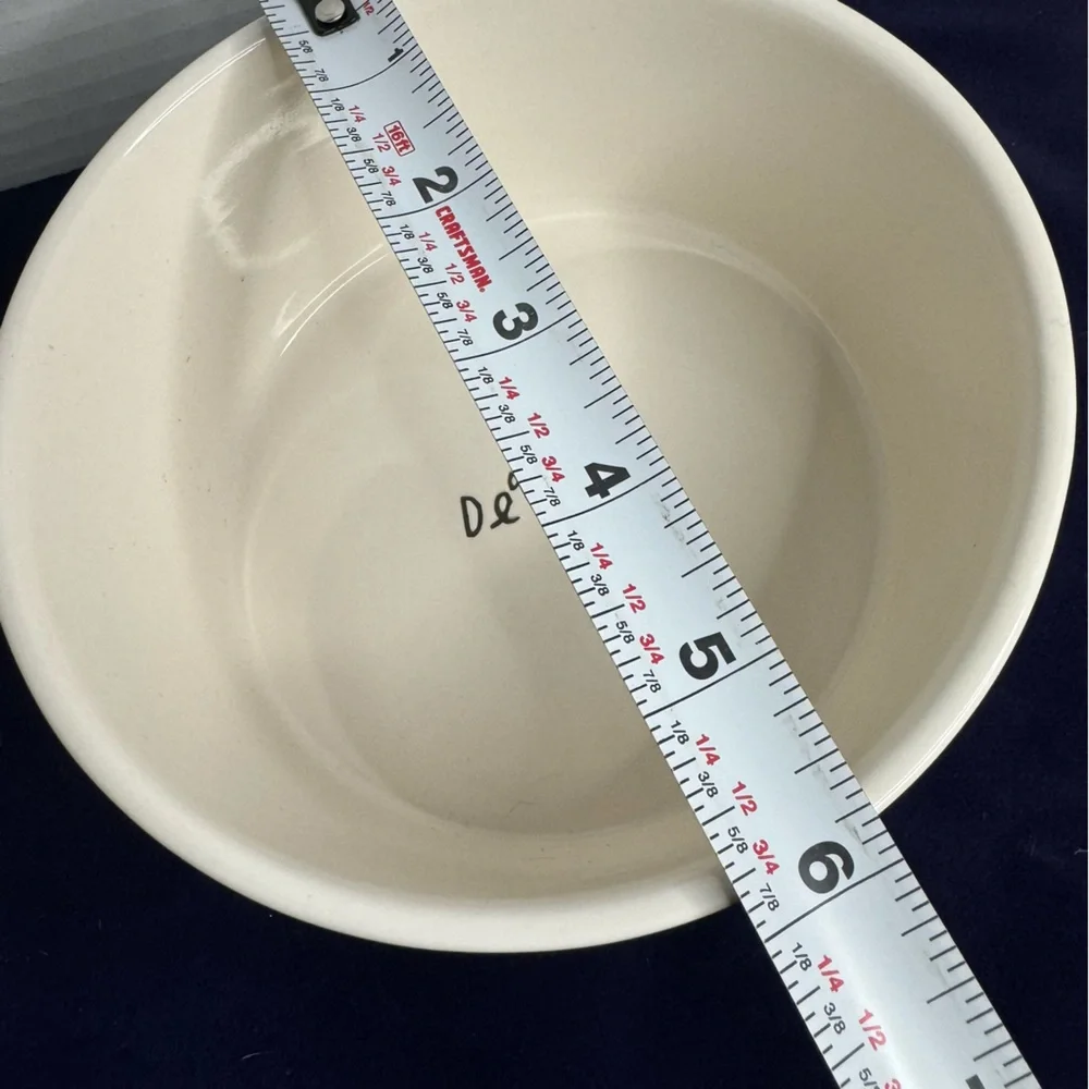 Rae Dunn Paw Print Devour Dimpled Large Dog Bowl Ceramic White Minimalist Rare